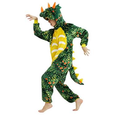 Imagem de ABENCA Fantasia de dinossauro tricerátopo adulto pijama feminino para homens, desenho animado, peça única, animal, Halloween, Natal, cosplay, Tricerátopo verde, GG
