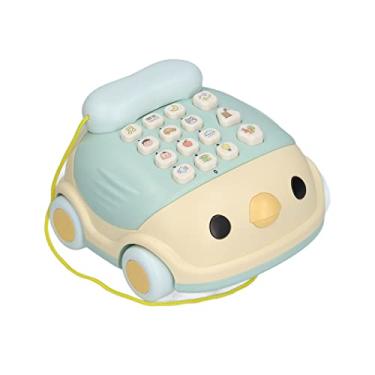 Imagem de Zhjvihx Brinquedo de Telefone Fixo Simulado, Brinquedo de Telefone de Bebê 2 Modos Inteligentes para Educação (Verde)