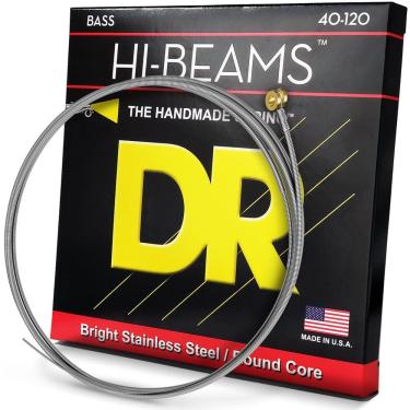 Imagem de Cordas de baixo DR Strings Hi-Beam em aço inoxidável de 5 cordas