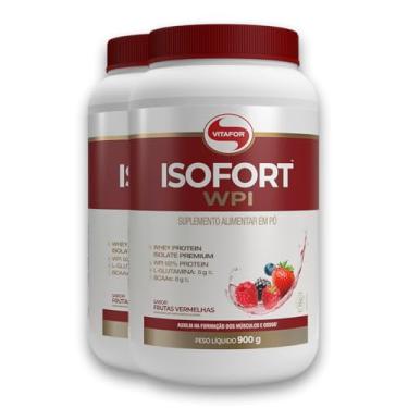 Imagem de Kit 2 Isofort Vitafor Whey Protein 900g Frutas Vermelhas