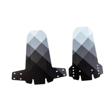 Imagem de harayaa 2x para- de bicicleta, protetor de pneu dianteiro e traseiro, fácil de instalar, para- de mountain bike, cobertura dobrável para lama de, Preto Branco