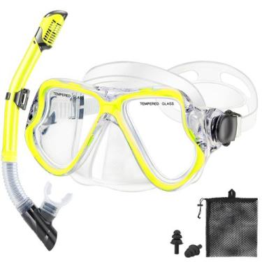 Imagem de Conjunto de equipamento de mergulho PIYAZI Dry Snorkel para adultos e 