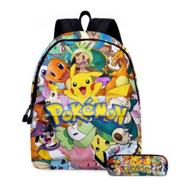 Imagem de Conjunto de mochilas Pokémon Pikachu School, 2 peças com estojo de láp
