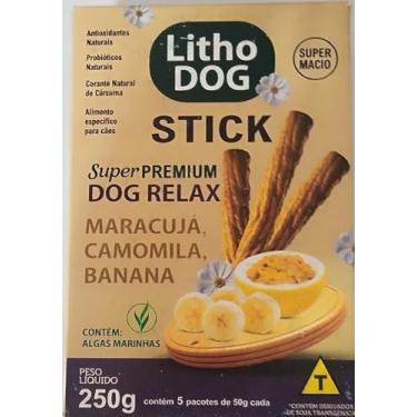 Imagem de Petisco Calmante para Cães LITHO DOG Stick Palitos Macios • Antiestresse Natural • Maracujá Camomila Cúrcuma • Ansiedade Cachorro • 250g • Com Algas Lithothamnium