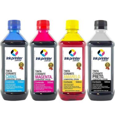 Imagem de Tinta Corante InkPrinter para Impressora Epson (4x500ml)