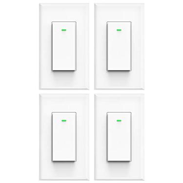 Imagem de Interruptor de luz inteligente, compatível com Alexa, compatível com Google Assistant, sem necessidade de hub, Wi-Fi sem fio para casa inteligente, adequado para caixa de interruptor de 1/2/3/4, fio