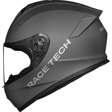 Imagem de Capacete Masculino Integral Fechado Esportivo Spoiler 56 Motoqueiro Motociclista Racetech Hit Monocolor Titanium Fosco
