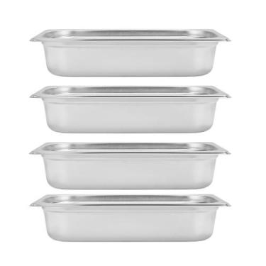 Imagem de Kit Quatro Cubas Gastronomica Padrão Gn 1/3 65mm Inox sem Alça Weck