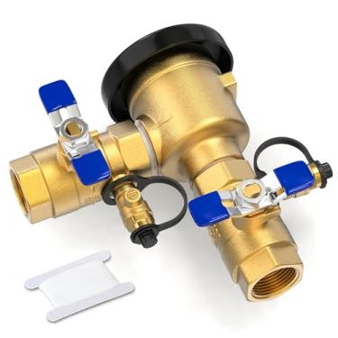 Imagem de GASHER Conjunto de disjuntor a vácuo de pressão de 2,5 cm para Zurn Wilkins 1-720A, Preventor de refluxo de irrigação de latão, válvulas de sifão traseiro máx. de 400 PSI para sistema de irrigação