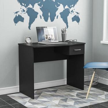 Imagem de Mesa de Escritório Arapeí 90cm 1 Gaveta Preto Politorno Móveis