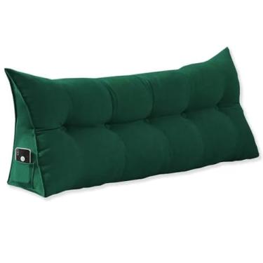 Imagem de Almofada Cabeceira Encosto Apoio Lombar 140cm Casal Suede(Verde)