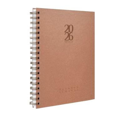 Imagem de Agenda Planner Semanal 2026 Solid Glitter Metallic Capuccino