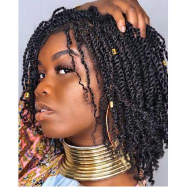 Imagem de Crochet Hair ZRQ Micro Twist 30 cm 9 unidades pré-enroladas 30 g 1B  T