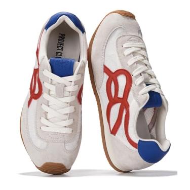 Imagem de Project Cloud Tênis feminino Barefoot Shoes – Tênis feminino com cadarço de espuma viscoelástica – leve e antiderrapante – Tênis feminino moderno para o dia todo 2025 (baixo), Mult vermelho, 35