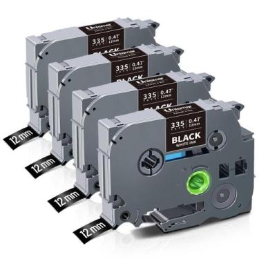 Imagem de Fita de etiqueta Unismar TZe-335 compatível com Brother Ptouch 12mm