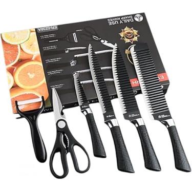 Imagem de Conjunto Jogo de Facas Inox com Descascador E Tesoura 6 Peças CON-6