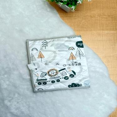 Imagem de Porta Fraldas Portátil para Bebê Menino, Organizador de Fraldas, Lenços e Pomadas, Estampado (Trenzinho)