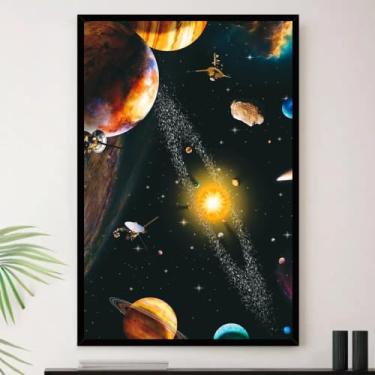 Imagem de Genérico, Quadro Sistema Solar Espaço Planetas Decorativo A3 35x45cm
