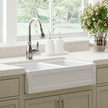 Imagem de Cuba Cozinha Farm Sink Dupla Quadratta 77 Cm - Branco