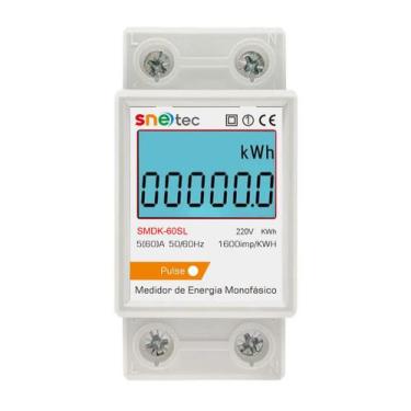Imagem de Medidor De Consumo Energia KWh Digital 60A Snetec SMDK-60S, 220V C/ IL