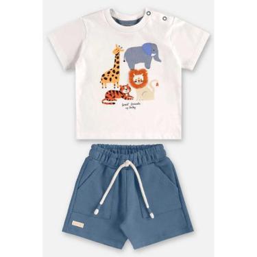 Imagem de Conjunto Camiseta e Bermuda Bebê Up Baby, Bege, P