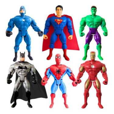 Imagem de Superman Homem De Ferro Bonecos 26cm Grande Articulado Herói, HULK