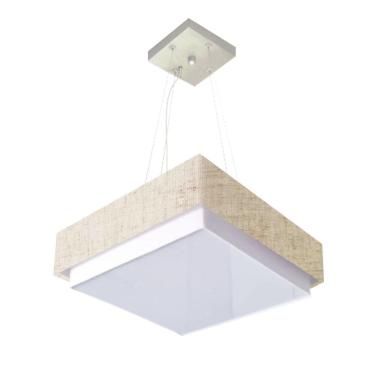 Imagem de Lustre Para Sala de Jantar Vivare Md-4405 Cúpula em Tecido 60x60cm