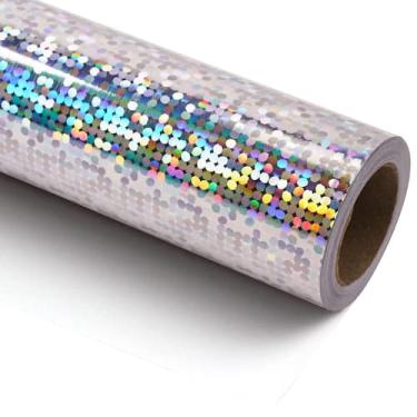 Imagem de Papel de embrulho RUSPEPA Silver Dots Metallic 7.6m² de cor sólida