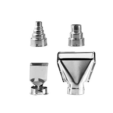Imagem de QWORK Kit de 4 peças de bocais para pistola de calor, bocal refletor de aço inoxidável, estação de solda de ar quente, ferramenta de bocal