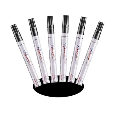 Imagem de VHEONET Marcadores de tinta preta, pacote com 6 canetas permanentes à base de óleo, à prova d'água, secagem rápida, para pintura de pedras, madeira, plástico, tela, vidro, canecas, metal, pneu, pedra