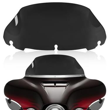 Imagem de Para-brisas de motocicleta preto de 23 cm compatível com Harley 2014-2024 Harley Davidson Touring Street Glide/Electra Glide/Ultra Limited/Tri Glide FLHT FLHX FLHXS FLHTK