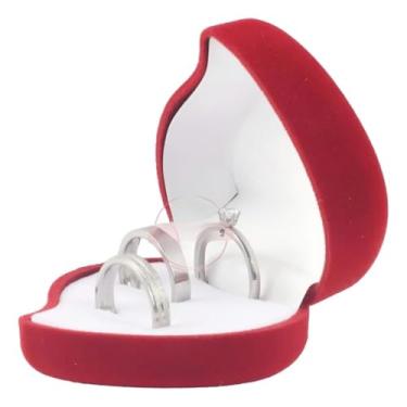 Imagem de Conjunto de Alianças de Noivado Casal em Aço Inoxidável 316L + Anel Solitário com Pedra Brilhante – Joias Hipoalergênicas com Caixa de Presente de Veludo (Outros Informar Chat)