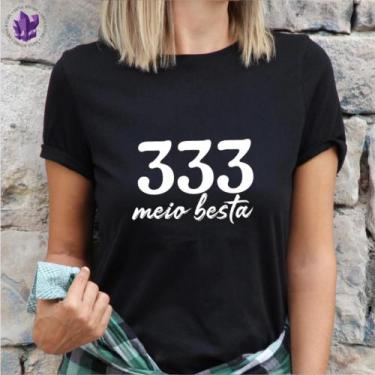 Imagem de Camiseta Meio Besta 333 - Mina Store, Preto, G2