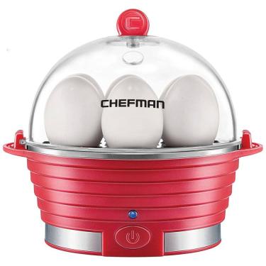 Imagem de Cozedor de Ovos Elétrico, Capacidade 6, 360W, 110v, CHEFMAN Electric Egg Cooker Boiler,, Vermelho
