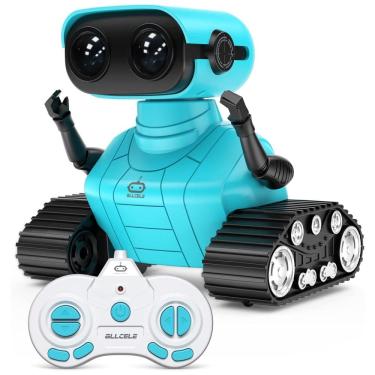 Imagem de Brinquedo Robô Educativo Inteligente Eletrônico e Recarregável para Crianças 3 Anos ou Mais, ALLCELE SQN 008, Azul