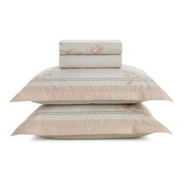 Imagem de Jogo de cama Queen 100% algodão Percal 200 Fios Karsten 4Pçs, Amber