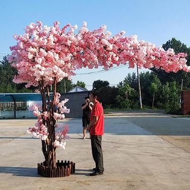 Imagem de Simulation Peach Blossoms Tree 1,8 × 1,5 m - Flores falsas realistas para decoração interna/externa | Árvores de cerejeira rosa japonesas | Plantas de jardim deslumbrantes