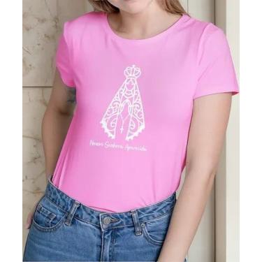 Imagem de Camisa Camiseta Adulto Masculina Feminina Algodão Nossa Senhora Aparec