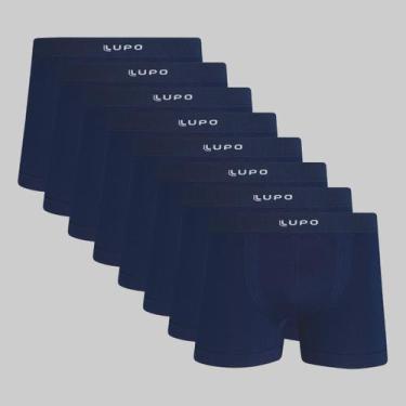 Imagem de Kit 8 Cuecas Lupo Boxer Micromodal Sem Costura 00661, Azul marinho, M