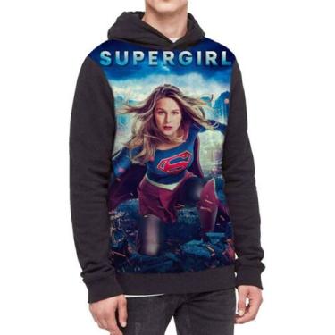 Imagem de Moletom Com Capuz Supergirl  Ref:239 - smoke, Preto, GG