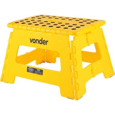 Imagem de Banqueta Plástica Dobrável Amarela 220 Mm Vonder