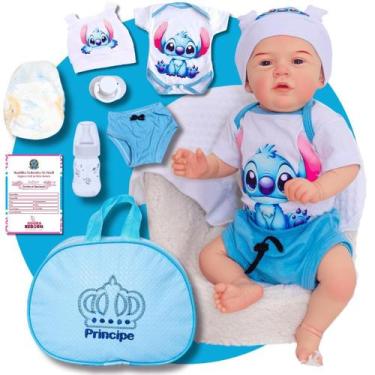 Imagem de Bebê Reborn Menino Original Realista de Silicone Com Bolsa Maternidade
