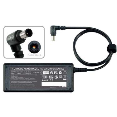 Imagem de Fonte p/ Notebook Sony 19.5v 4.7a 6.5 x 4.4 x 1.4 mm493 Maismania