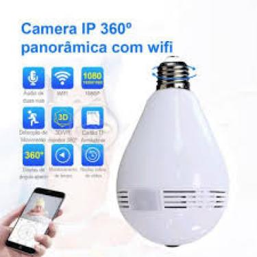 Imagem de Camera IP Lampada Espia Panoramica Giratoria 360