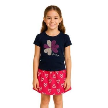 Imagem de Conjunto Infantil Menina Blusa e Shorts Saia Kyly-Feminino