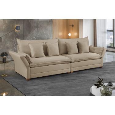 Imagem de Sofa Fixo 6 Lugares M-198 2,90m Molas Bonnel Almofadas Soltas Linho Estofados Martins