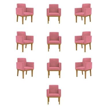 Imagem de Kit 10 Poltronas Decorativa Reforçada Oferta - Salão Cor:rosa
