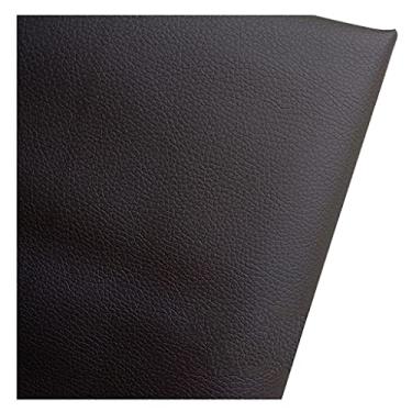 Imagem de Tecido de couro sintético courino 160 cm largura sofá móveis PU simulação couro material para estofamento artesanato assento de carro, marrom cáqui (tamanho: 1,6 x 1 m/5,25 x 3,28 pés) (café escuro