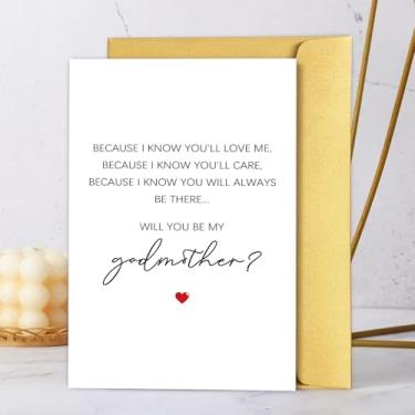 Imagem de Cartão de pedido de madrinha, cartão Will You Be My Godmother, cartão de deus mãe pedindo, Will You Be My God Mother Card, presentes de pedido de madrinha para mulheres