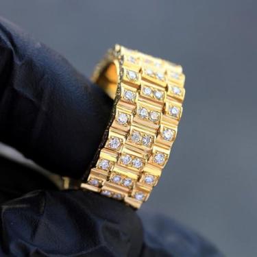 Imagem de Anéis de noivado de zircônia cúbica branca banhada a ouro, alianças de compromisso, festas noturnas, presentes de dia dos namorados, alianças de eternidade para mulheres, 8, Cobre, Sem pedra preciosa